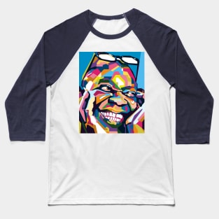 An abstract louis Amstrong in WPAP Popart Baseball T-Shirt